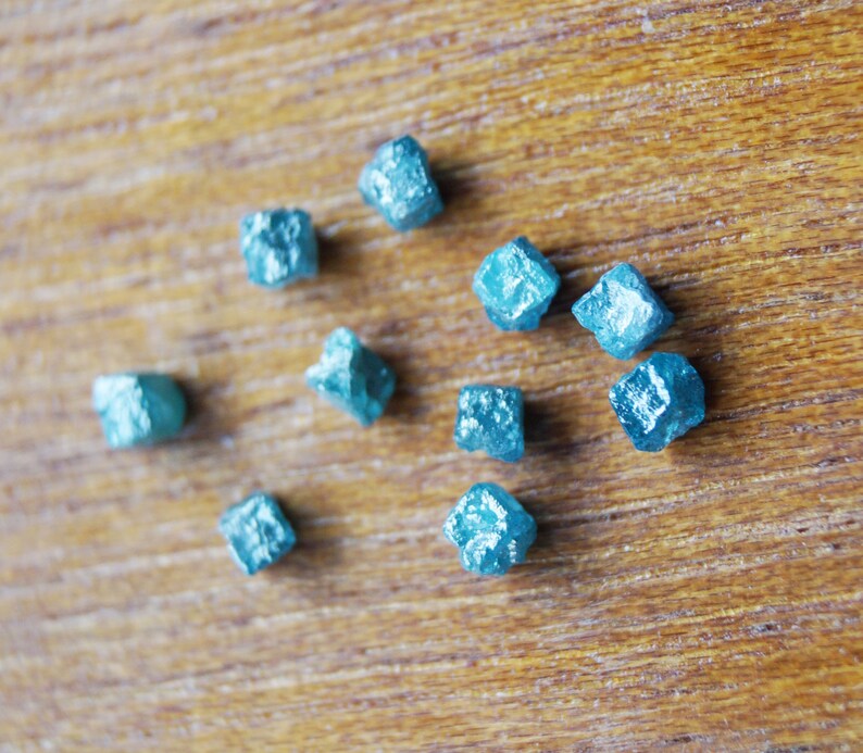 ON SALE 50 5 Pcs Blue Diamond Box Beads Loose Rough Diamond Etsy