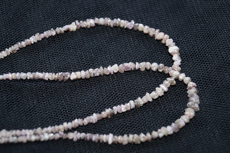 ON SALE 50% Pink Diamonds Raw Uncut Diamond Beads rough diamonds 2mm 4 Inches Strand image 3