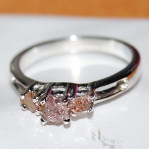 1.12 ct Red  Uncut diamond ring, Red  diamond ring, Red Brown rough diamond ring,Raw Red diamond ring- Engagement ring- 925 silver Ring