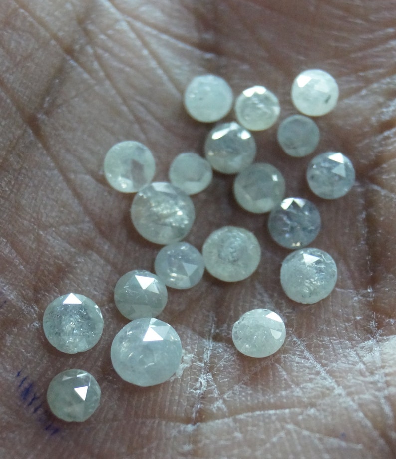 Rose Cut Cabochon Faceted White Diamond ON SALE 50/% 3 Pieces 4mm To 5mm Opaque White Rose Cut Diamonds Excellent CutHeightLustre