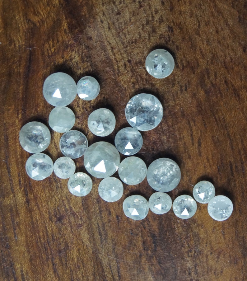Rose Cut Cabochon Faceted White Diamond ON SALE 50/% 3 Pieces 4mm To 5mm Opaque White Rose Cut Diamonds Excellent CutHeightLustre
