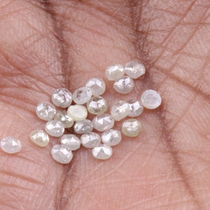 10 Pieces, 2mm White Rose Cut Diamond, Rose Cut Cabochon, Excellent Cut/Height/Luster/Calibrated Rose Cut Diamond