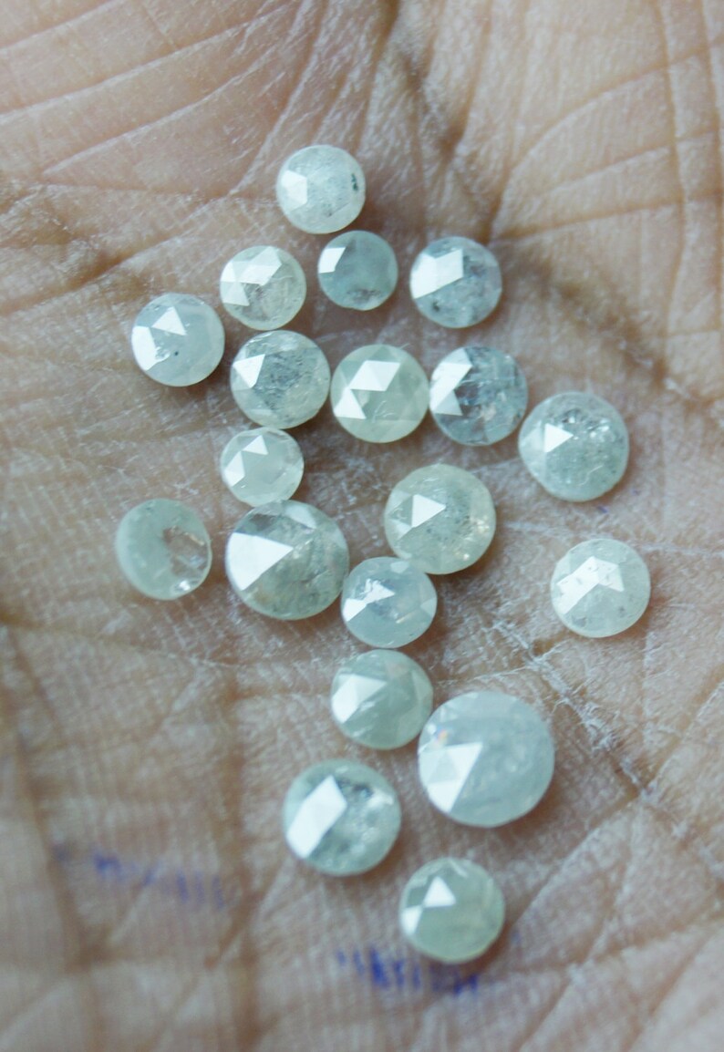 Rose Cut Cabochon Faceted White Diamond ON SALE 50/% 3 Pieces 4mm To 5mm Opaque White Rose Cut Diamonds Excellent CutHeightLustre