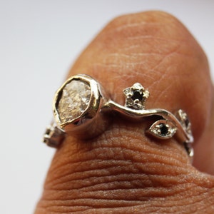 3.02 cts Gray Raw diamond ring, Gray diamond ring, Raw Gemstone Ring, raw stone, Gray rough diamond ring, natural diamond ring