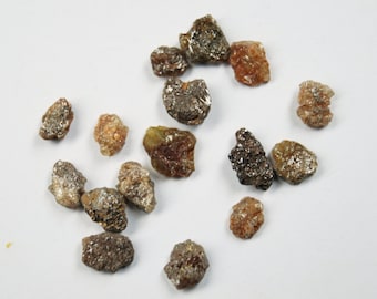 10 Pieces Raw Diamonds, Flat Rough Diamonds, Red Diamonds, Uncut Diamonds 5mm Each, Loose Diamonds