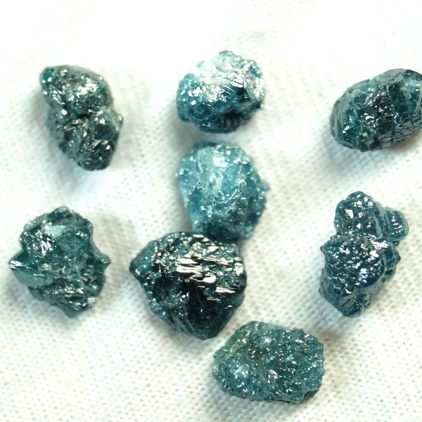 ON SALE 50% 2 Pieces Blue Diamond, Raw Diamond, Rough Diamond, Uncut Diamond, Loose Diamond, 5mm Approx