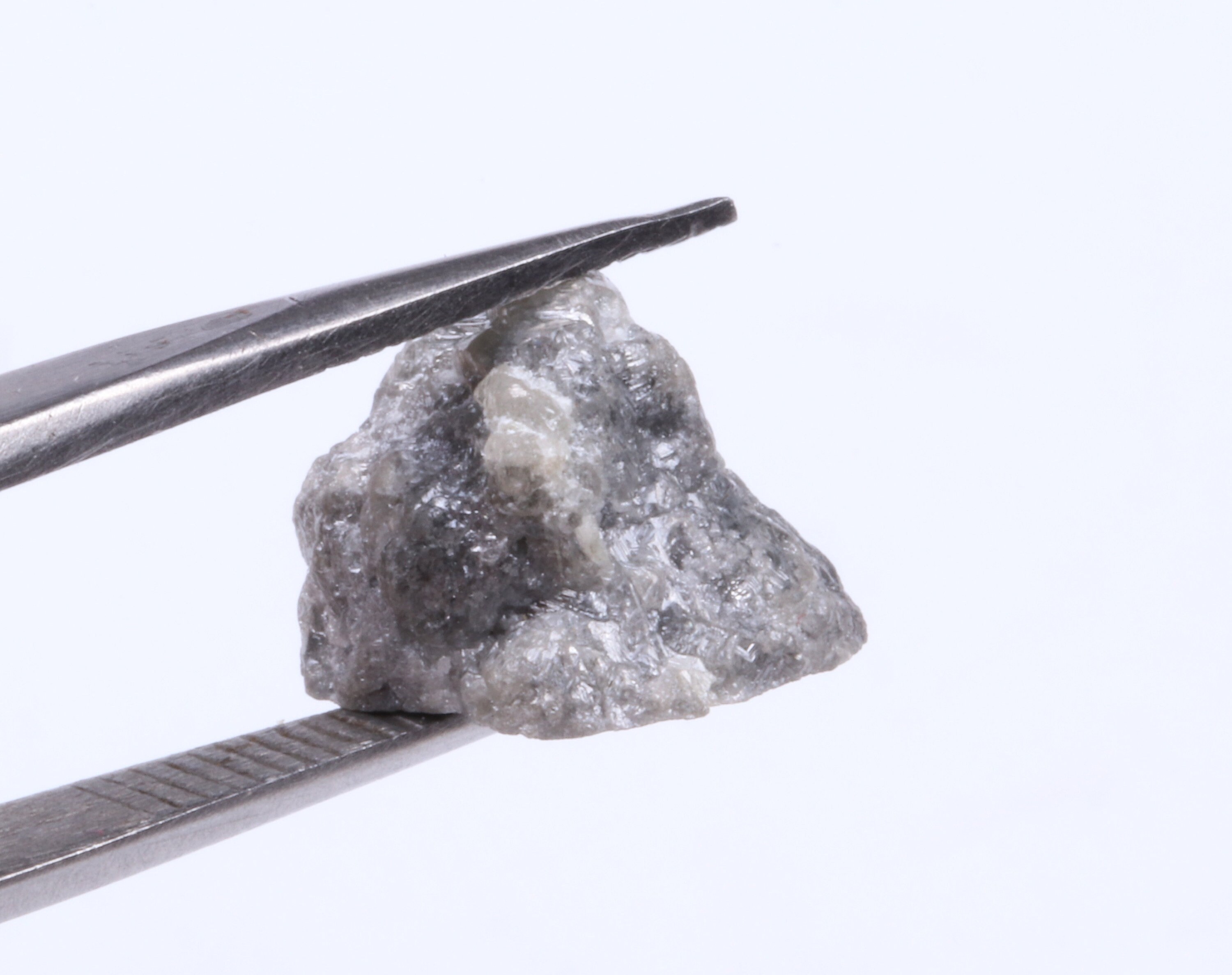 1 Piece 10.82cts 13.67mm Natural Grey Color Diamond, Uncut Raw