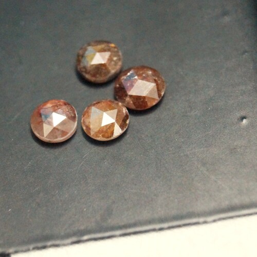 ON SALE 50% Red Rose Cut Diamond, Loose Red Diamonds, Red Rough Diamond Rose Cut, Red Raw Diamond, Red Faceted Cabochon, 7.0mm -1 shops pcs