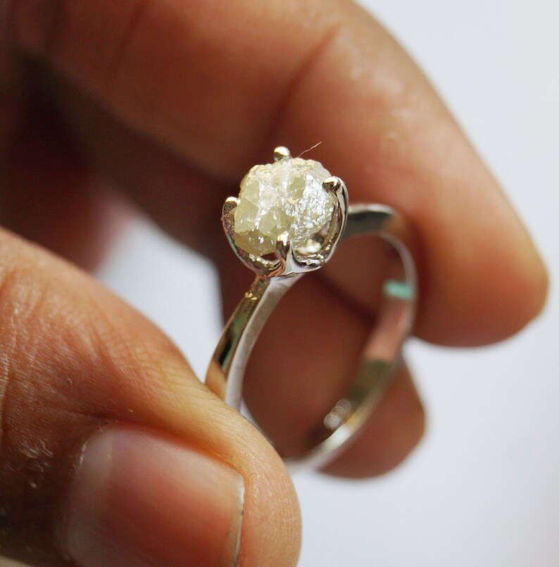 natural diamond ring Gray rough diamond ring 2.61 cts Gray Raw diamond ring Raw Gemstone Ring Gray diamond ring raw stone