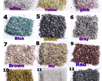 5 Carats Natural Raw Diamond Dust, Black Blue Yellow White Grey Pink Brown Multi Color Uncut Rough Diamond Dust lot
