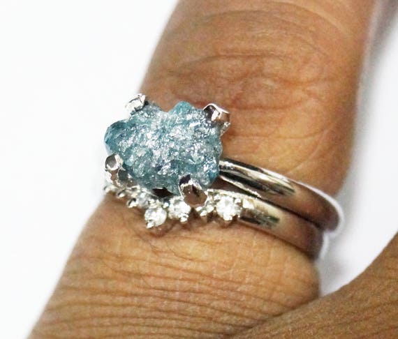 Rough Diamond Engagement Ring