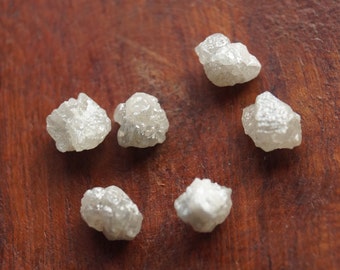 EN VENTA 50% 2 piezas diamantes crudos blancos, diamantes en bruto, diamantes sin cortar, diamantes sueltos, 5 mm aprox, SKU