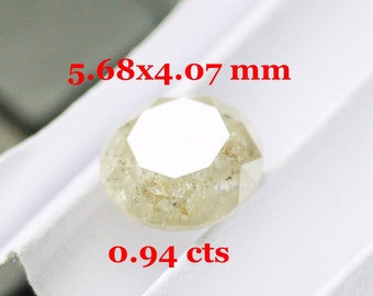 On Sale 55% 0.94 CTs 5.68mm Natural White Round Brilliant Cut Diamond, Faceted Round Loose Diamond , Polished Round Cut Solitaire Diamond