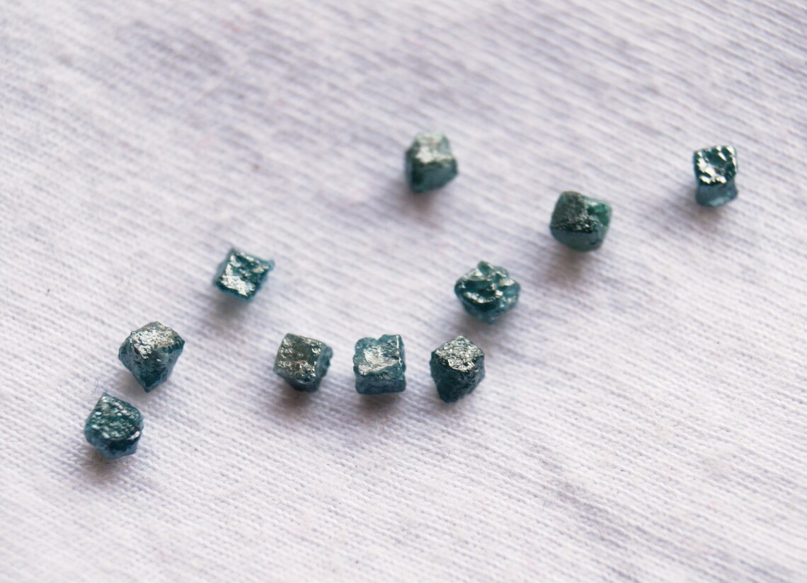 ON SALE 50 5 Pcs Blue Diamond Box Beads Loose Rough Diamond Etsy