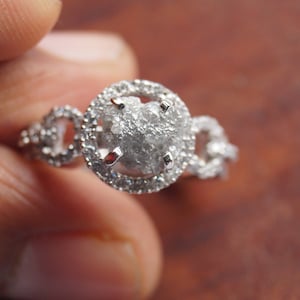 1.75 cts Gray Raw diamond ring, Gray diamond ring, promise ring, engagement ring, raw stone, Gray rough diamond ring, natural diamond ring