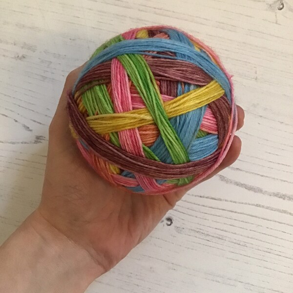 Mauve Rainbow self striping Yarn - 4ply Hand Dyed Sock Yarn