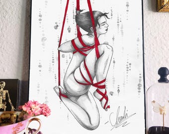 Dreaming - Shibari Rope Bondage Giclee Art Print