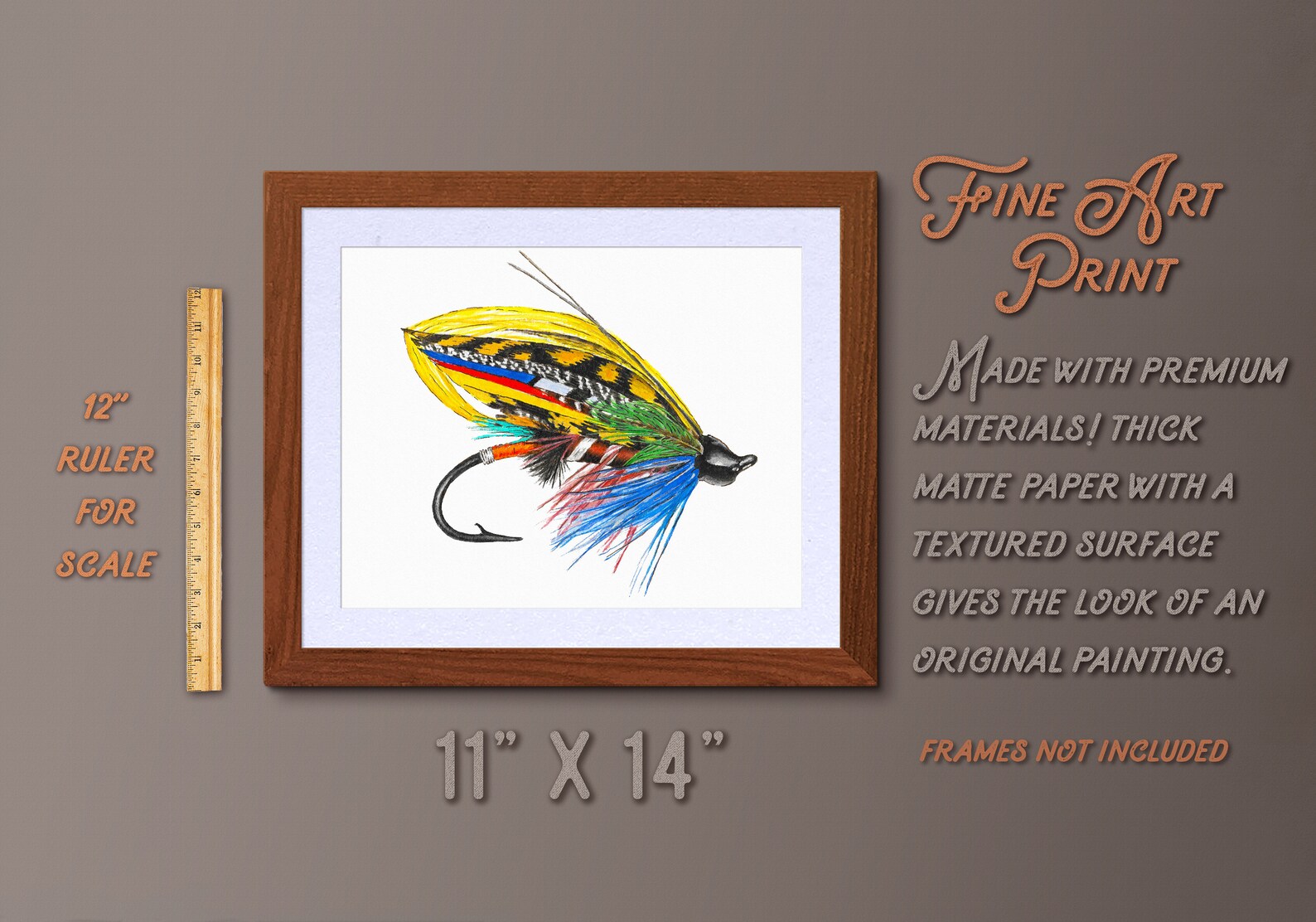 Watercolor Trout Fly Fly Fishing Gifts Fishing Lure Art Etsy