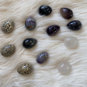 Gemstone Egg Shape Stone, Crystals Chakra Stone,Meditation Eggs, Healing Balancing for Collectors, Home Decor Egg, Quartz Egg