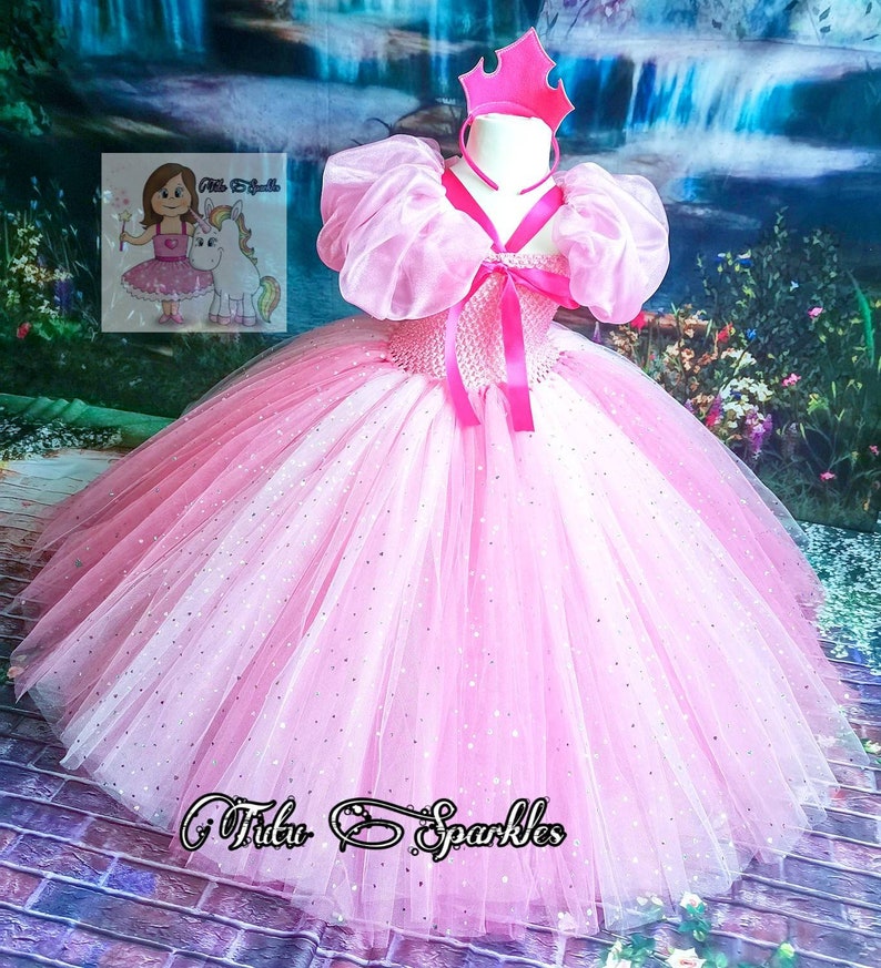 Girls Birthday dress Sleeping beauty inspired pink tutu world book day unique gift pageant dress Princess party toddlers dress