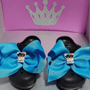SHOE CLIPS - BIG Bow Charm - Luxury Croc Clogs Charm - Bow Charm – Croc Bows - Girl Shoe Clips - Gift For Girls – Croc Accessory