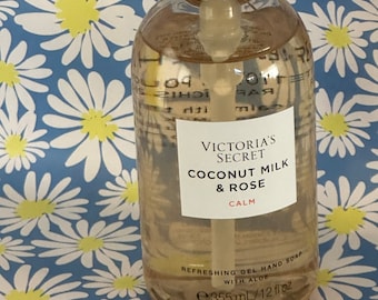 VICTORIA s SECRET Coconut Milk &Rose Refreshing Gel Hand Soap  (1) 12fl.oz   Pump Bottle