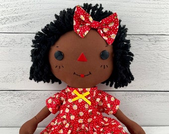 Personalized Baby Doll For Girl - Raggedy Ann Doll - Cinnamon Annie Doll - Black Rag Dolls - African American Gifts for Children