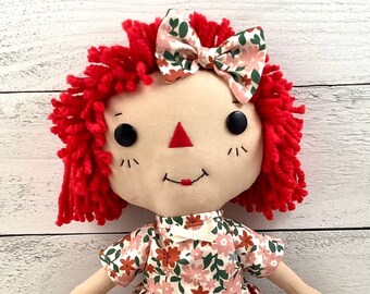 Raggedy Ann Doll - Personalized Gift - Cinnamon Annie Doll - Little Girls Gifts - Rag Doll - Soft Doll