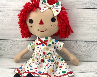 Raggedy Ann Doll, Personalized Rag Doll, Cinnamon Annie Doll, Unique Gift for Little Girl, Heirloom Quality Handmade Doll