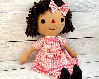 Raggedy Ann Doll, Personalized Gift for Little Girl, Cinnamon Annie Doll, Rag Doll, African American Doll, Latina Doll