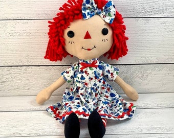 Handmade Raggedy Ann Doll, Personalized Gift for Little Girls, Cinnamon Annie Doll, Heirloom Doll, Rag Doll