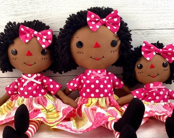 Raggedy Ann Doll, Black Doll, Special Personalized Gift for Little Girl, Cinnamon Annie Doll