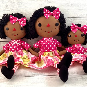 Raggedy Ann Doll, Black Doll, Special Personalized Gift for Little Girl, Cinnamon Annie Doll