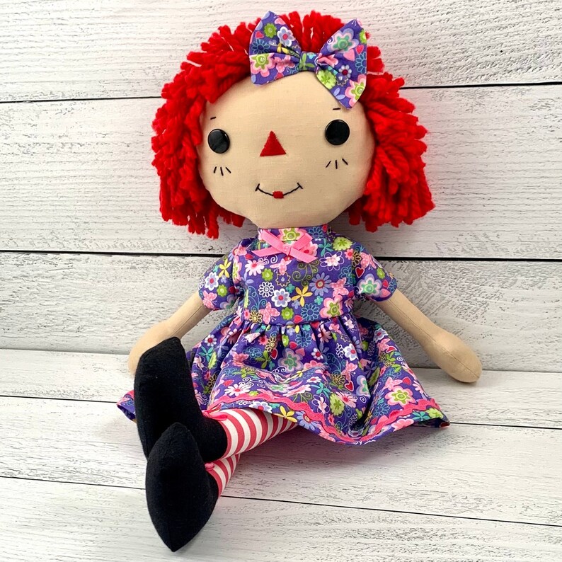 Cute Raggedy Ann Doll, Rag Doll, Personalized Gift for Little Girls, Cinnamon Annie Doll, Heirloom Quality Handmade Doll image 1