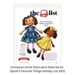 Rag Doll, Cute Raggedy Ann Doll, Special Personalized Gift for Little Girl, Cinnamon Annie Doll, African American Doll, Latina Doll Bild 3