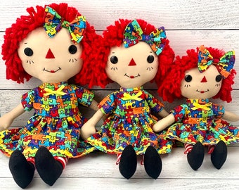 Raggedy Ann Doll, Personalized Gift for Little Girls, Cinnamon Annie Doll, HeirloomQuality Handmade Doll, Rag Doll