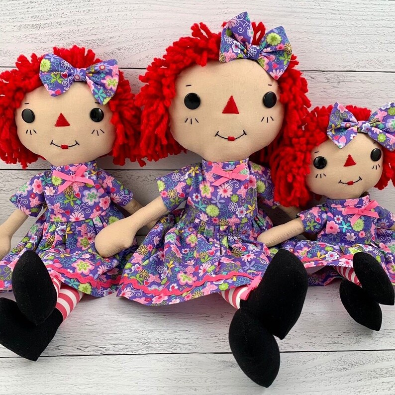 Cute Raggedy Ann Doll, Rag Doll, Personalized Gift for Little Girls, Cinnamon Annie Doll, Heirloom Quality Handmade Doll image 5