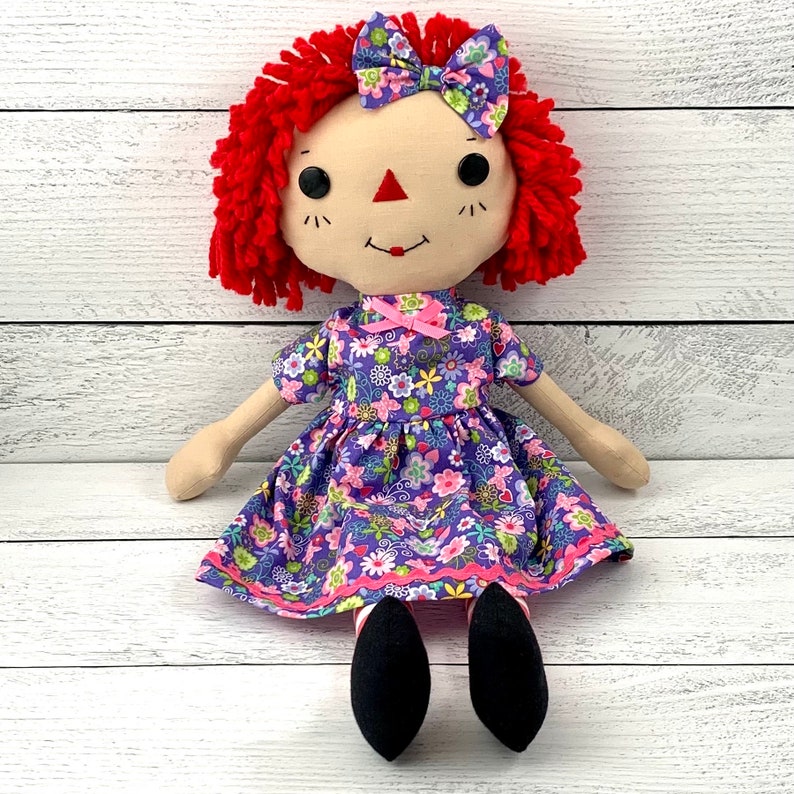 Cute Raggedy Ann Doll, Rag Doll, Personalized Gift for Little Girls, Cinnamon Annie Doll, Heirloom Quality Handmade Doll image 4