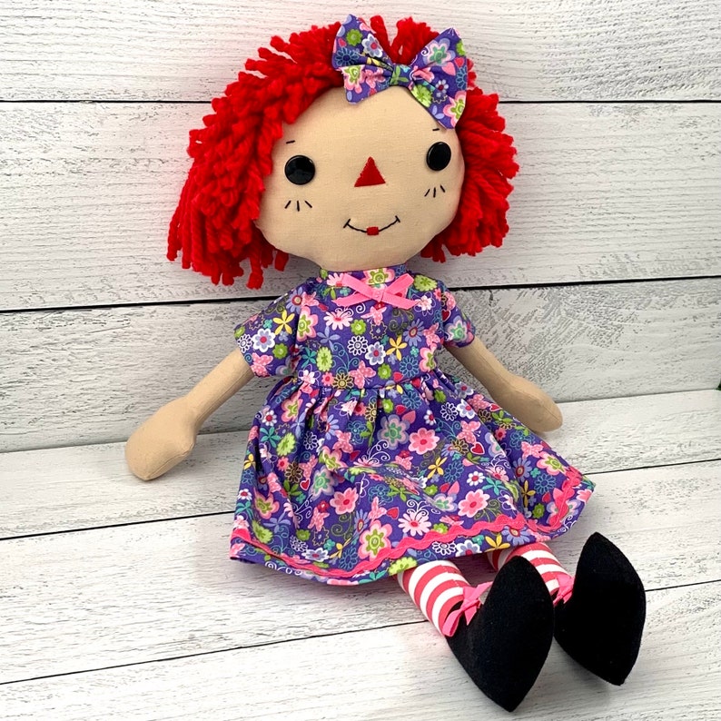 Cute Raggedy Ann Doll, Rag Doll, Personalized Gift for Little Girls, Cinnamon Annie Doll, Heirloom Quality Handmade Doll image 6