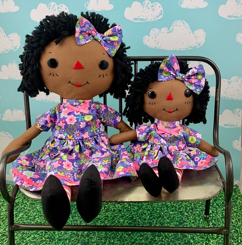 Cute Black Doll, Raggedy Ann Doll, Cinnamon Annie Doll, Special Personalized Gift for Little Girl, Heirloom Quality Handmade Rag Doll image 10