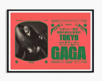 Lady Gaga De Chromatica Ball Tour Poster, Lady Gaga Album Poster, Lady Gaga Poster, Lady Gaga Tokyo Poster Print, Japanse Pop Jpop j-pop