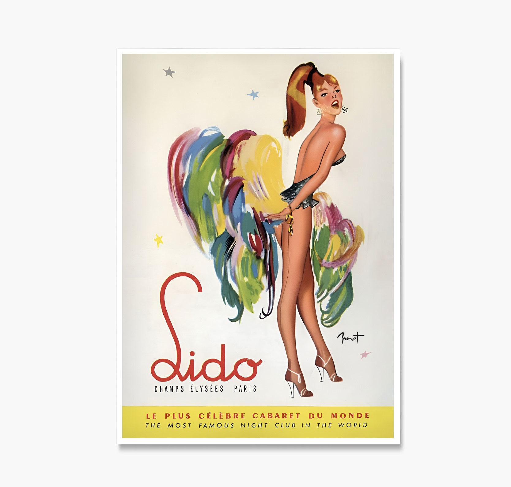 Deux cartes postales Cabaret Lido Paris, signé Brenot Deux cartes postales Cabaret Lido Paris, signé Brenot