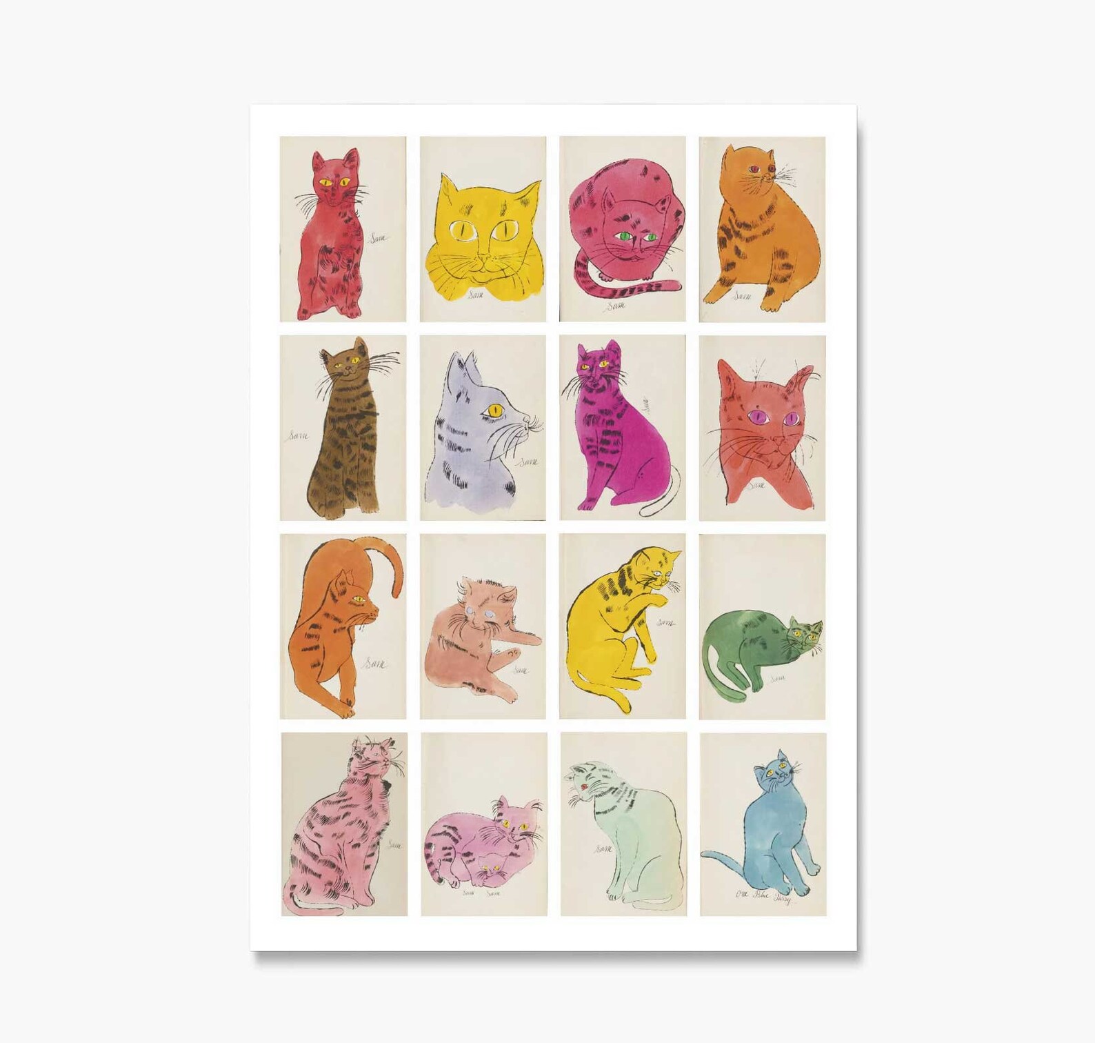Andy Warhol Cats Poster Andy Warhol Cats Print 25 Cats Named Etsy UK