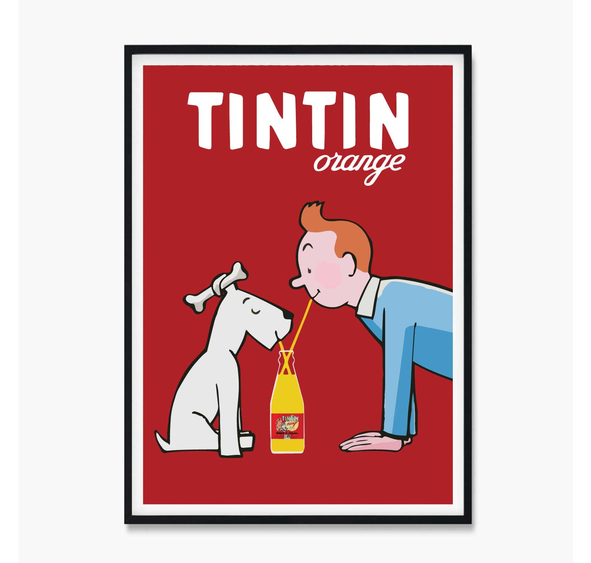 Tintin Orange Poster, Tintin Orange Print, Tintin Orange Wall Art, Tintin Orange Soda Vintage Poster