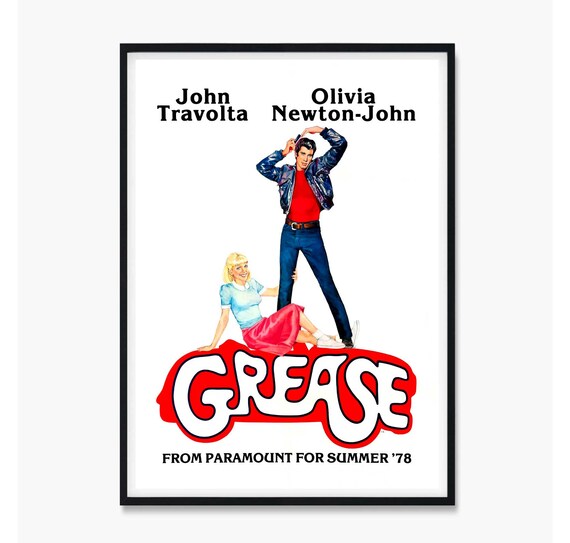 Grease Movie Poster Grease Movie Print 70's Vintage Etsy