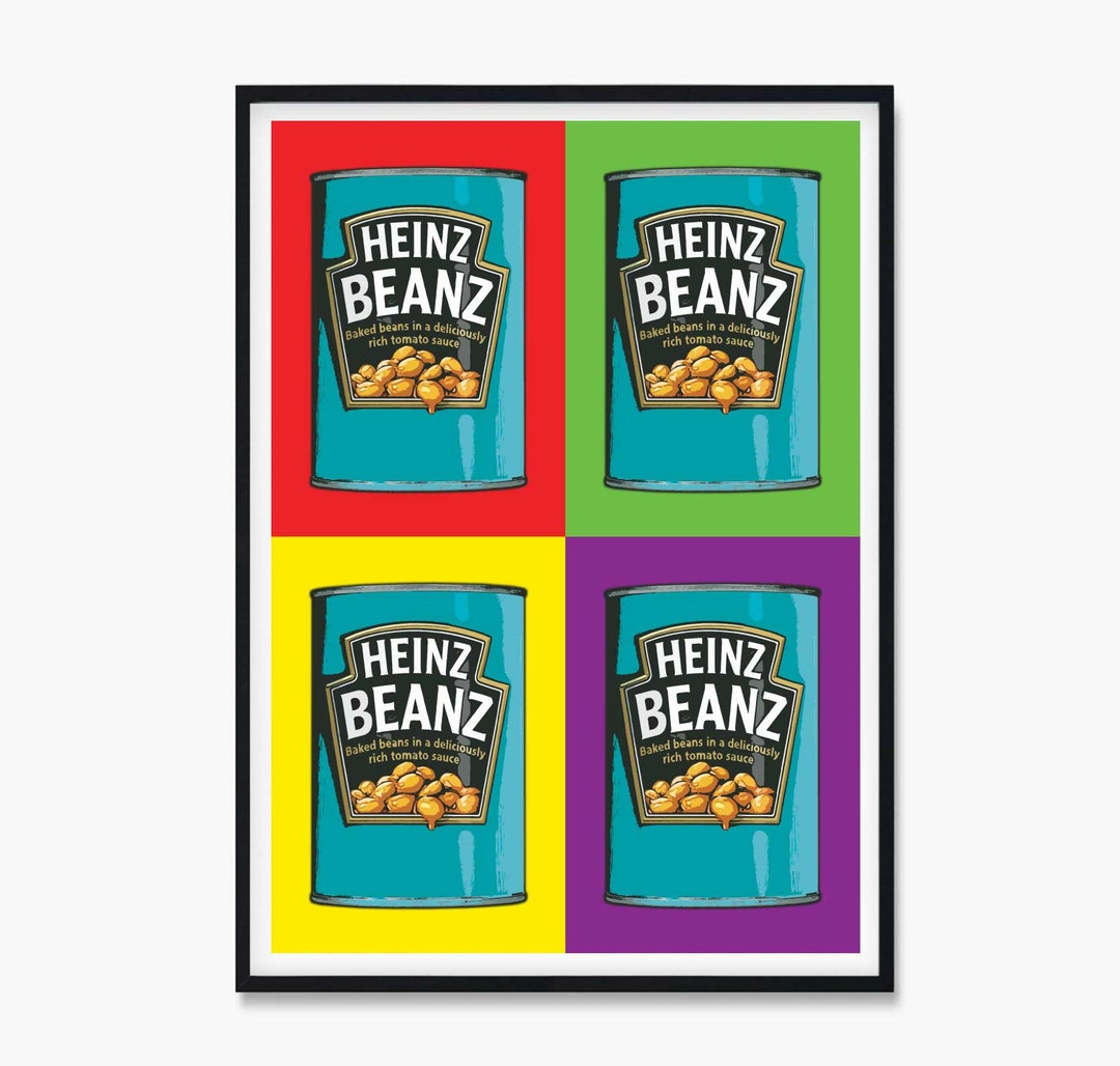 Heinz Beanz Pop Art, Heinz Beans Vintage Poster, Kitchen Wall Art
