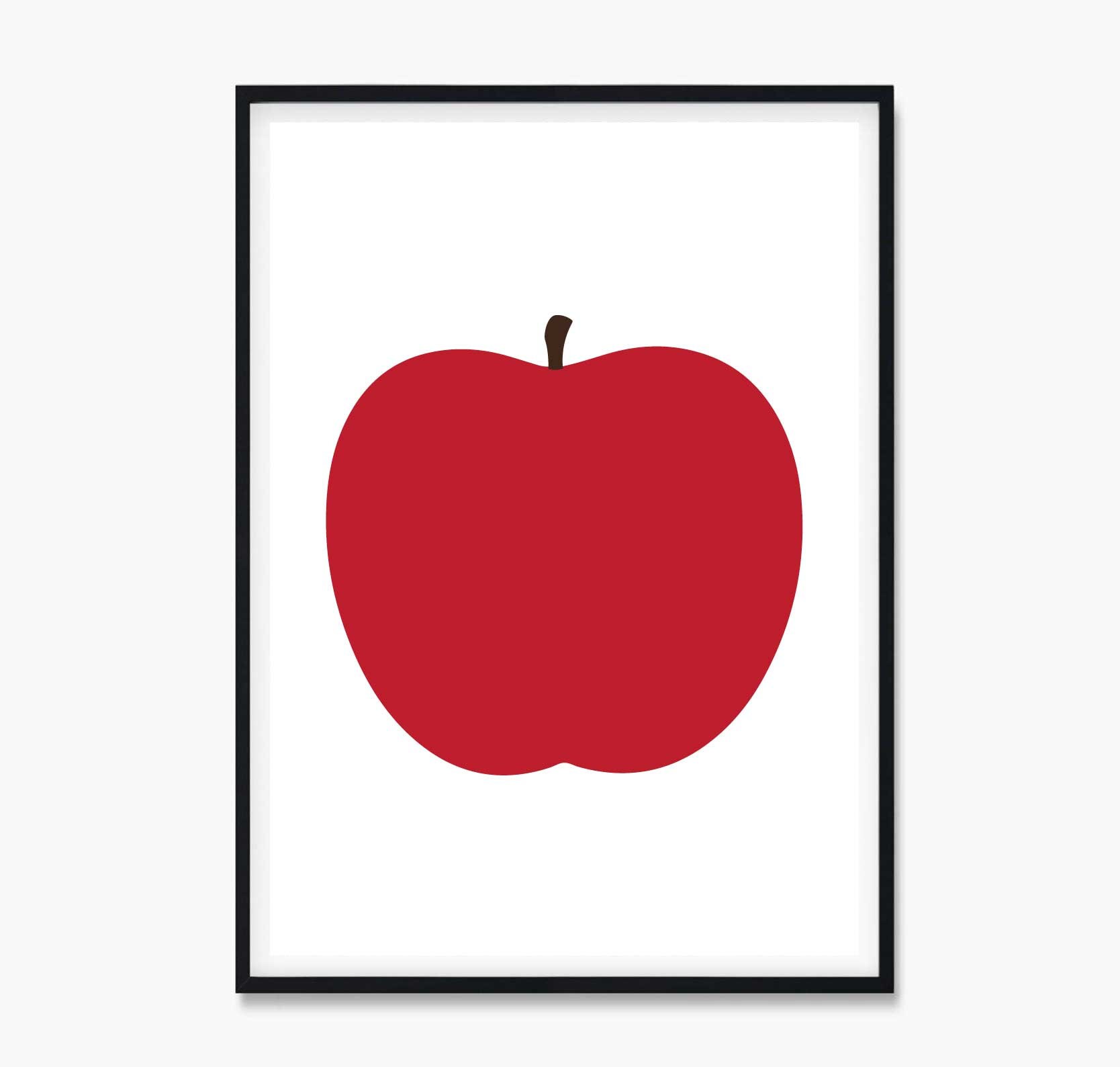 Red Apple Art Print Poster Apple Print Apple Poster Apple Etsy