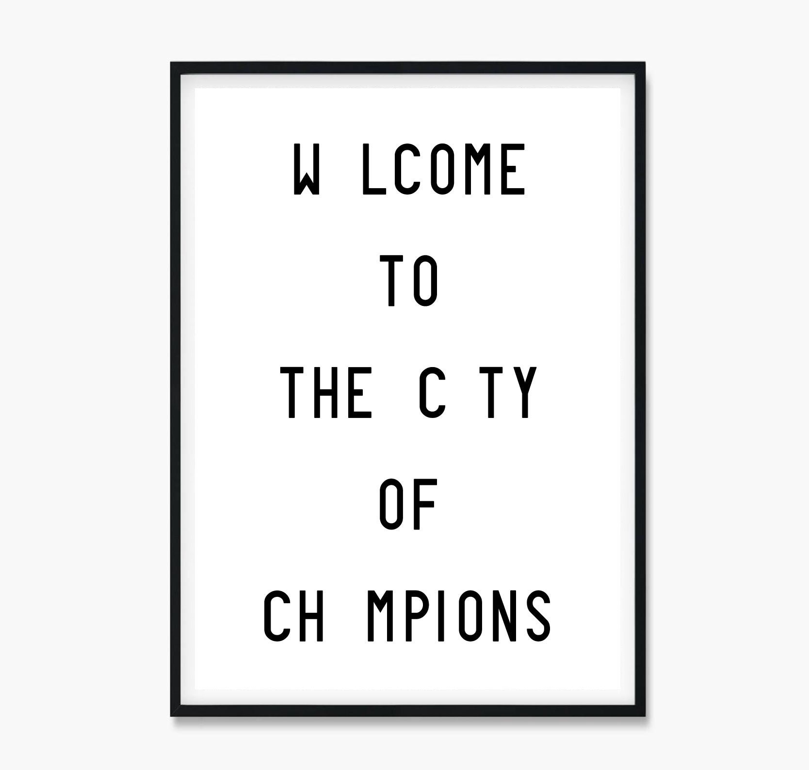 kombination modnes samtale Welcome to the City of Champions Art Print Poster Welcome to - Etsy