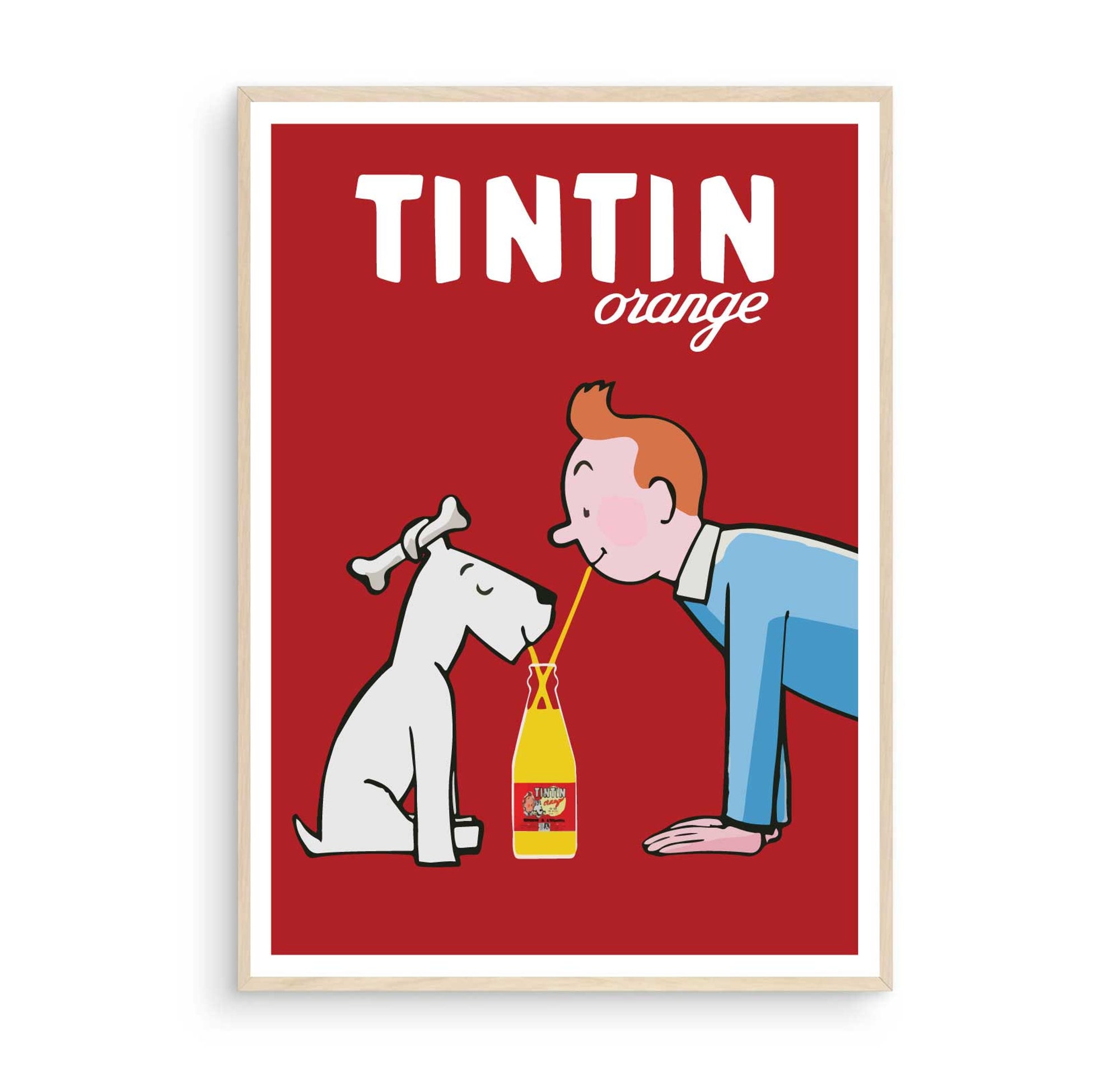 Tintin Orange Poster, Tintin Orange Print, Tintin Orange Wall Art, Tintin Orange Soda Vintage Poster
