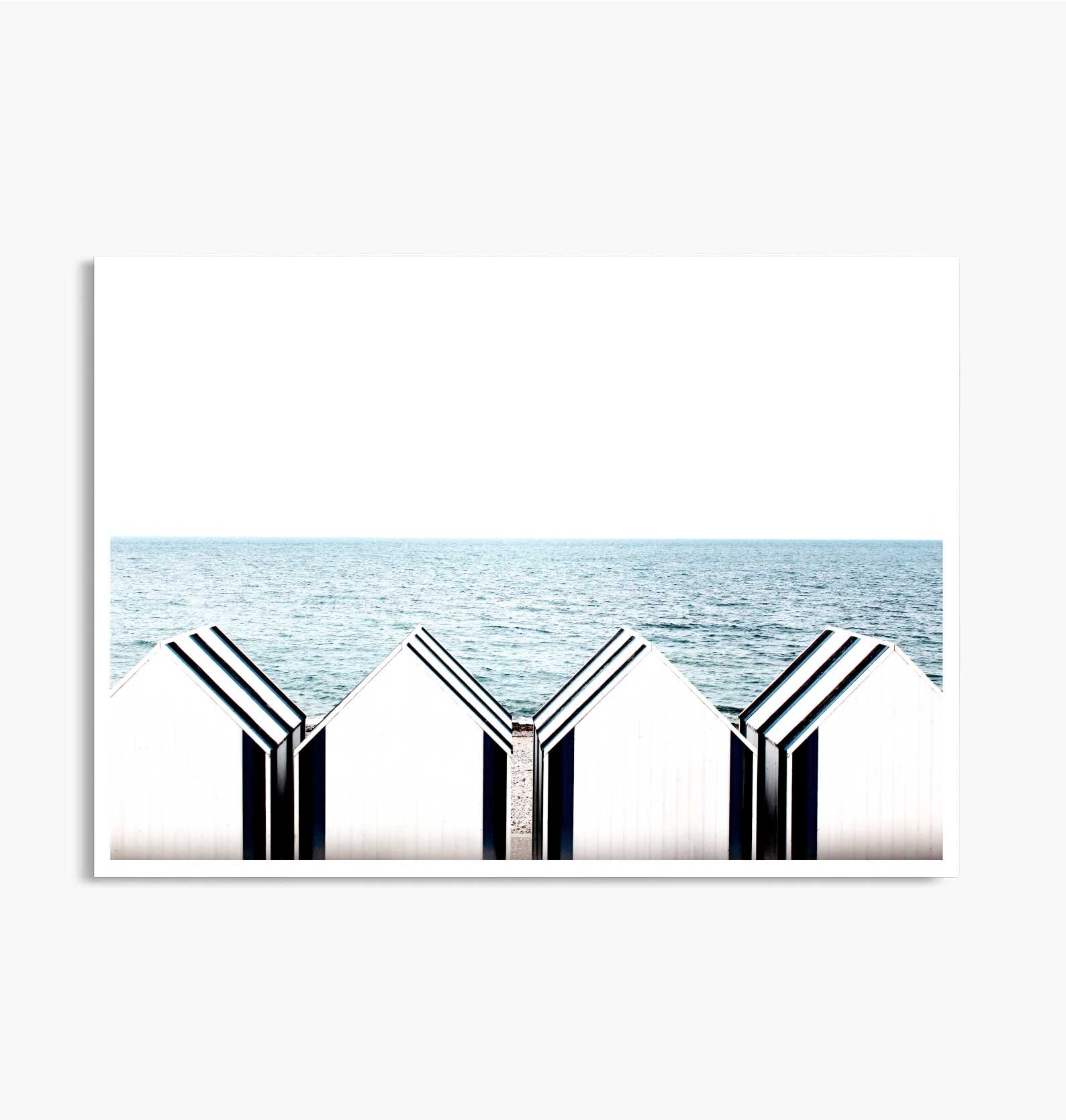 Nautical Prints Beach Huts Print Beach Huts Poster Bathing Etsy